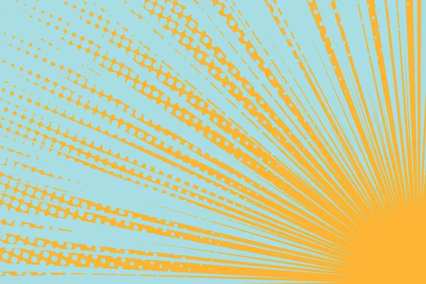 Gelbe Sonne auf blauem Hintergrund — Stockvektor