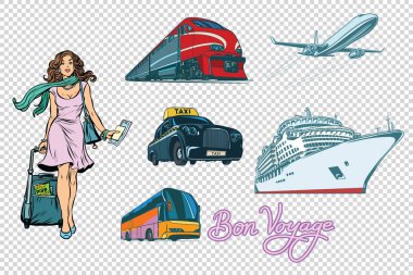 Turist ulaşım izole arka plan ayarla
