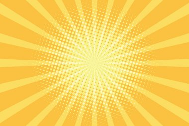 Sarı ışınları pop sanat arka plan