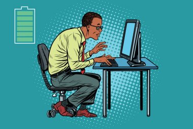Enerji çalışmaları, bilgisayar, ofis iş adamı için