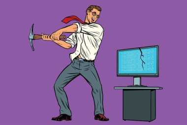 İşadamı tatili bilgisayar, kriptocu virüs ransomware