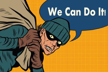 Thief robbed bank. we can do it clipart