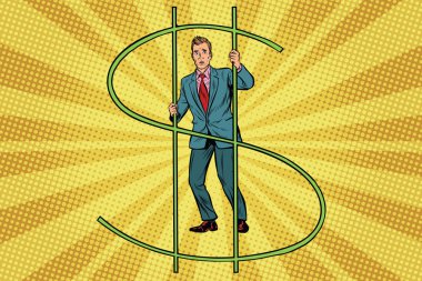 işadamı arkasında barlar para