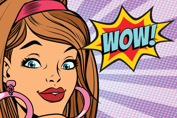 retro woman wow