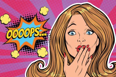 Oops pop art kadın yüz şaşırttı