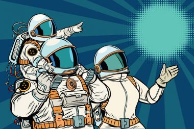 Astronotlar aile, baba anne ve çocuk