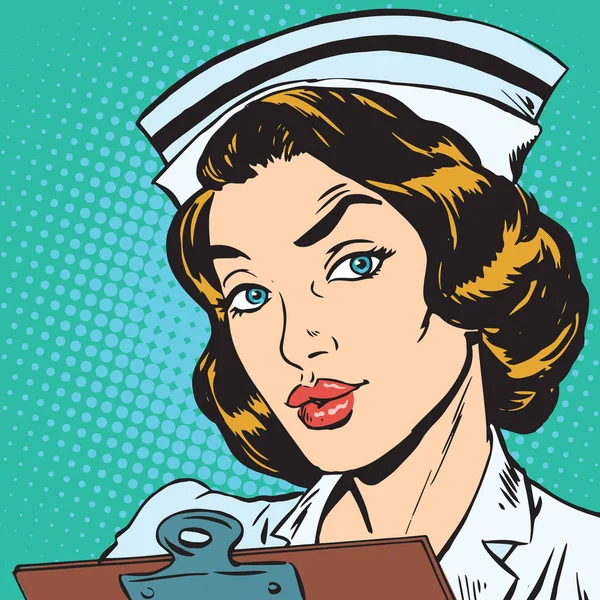 Avatar portret retro pielęgniarki — Wektor stockowy