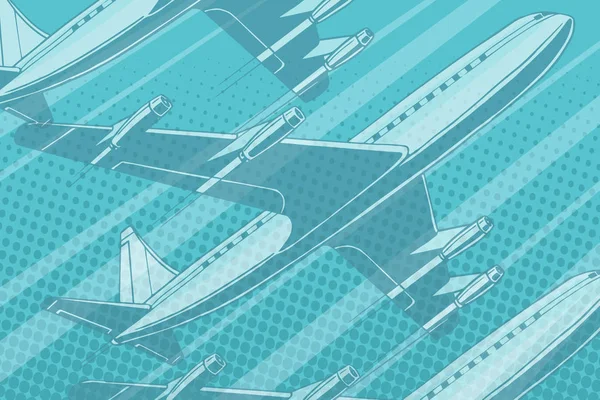 Modern uçak gökyüzünde arka plan seyahat