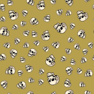 İnsan kafatası Dikişsiz desen arka plan