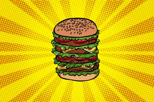 Μεγάλο burger Φάστ φούντ — Διανυσματικό Αρχείο