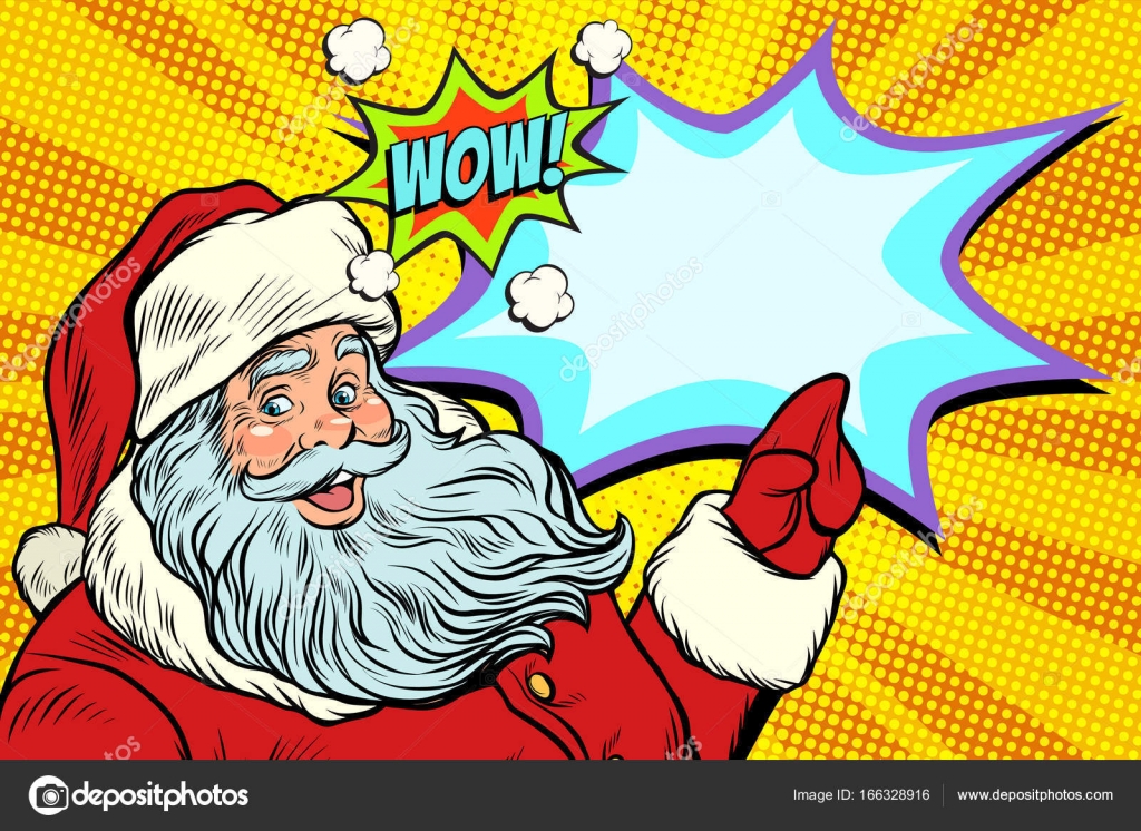 Uau Papai Noel, Ano Novo e Natal Vetor de ©studiostoks 166328916, image size:1600x1167