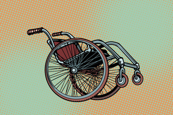 Инвалидная коляска, символ Международного дня людей с ограниченными возможностями
