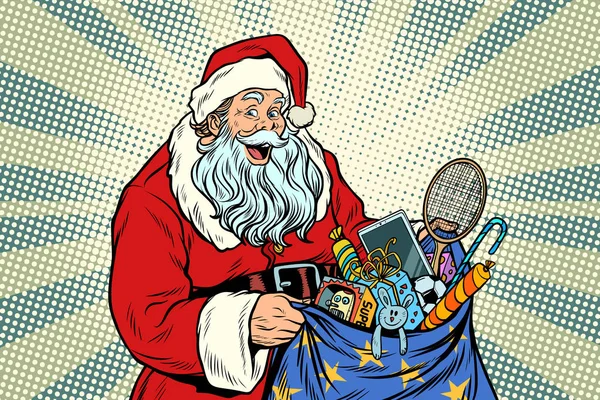 Święty Mikołaj z worka zabawek — Wektor stockowy