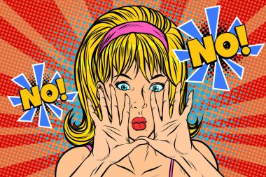 Hiçbir pop sanat retro vintage sarışın kadın