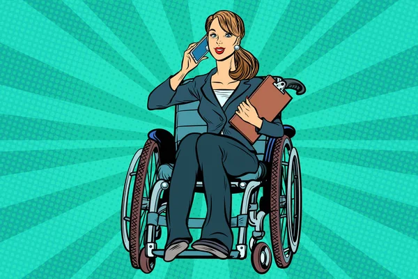 Belle femme femme handicapée femme d'affaires — Image vectorielle