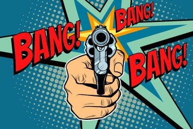 El atış bir tabanca sesi bang