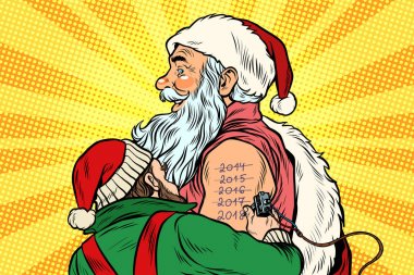 Elf yapar Santa 2018 yeni yıl dövme