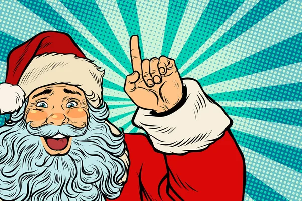 Santa Claus personaje de Navidad aparece — Vector de stock