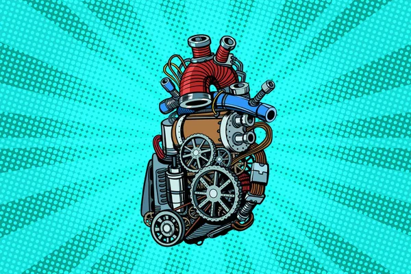 Motor de corazón Steampunk — Vector de stock