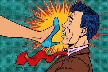 Kız güç, kadın bir adam ile savaşır. Cinsiyet çatışmalar ve inequa