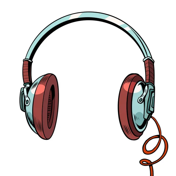 Elegantes fones de ouvido de áudio isolados no fundo branco — Vetor de Stock