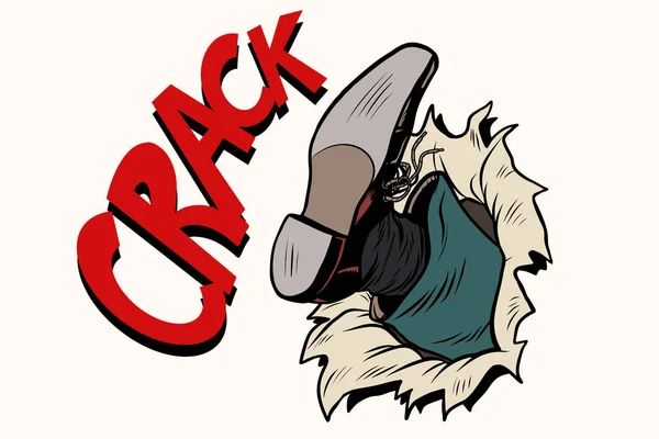 Crack Kick przełom tło — Wektor stockowy