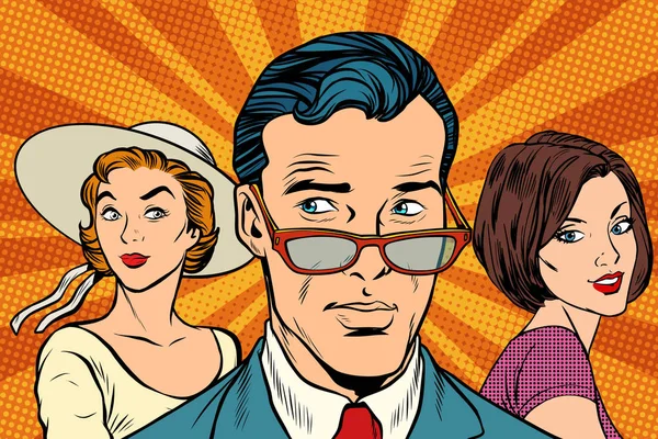 Yakışıklı adam iki kadın arasında seçme