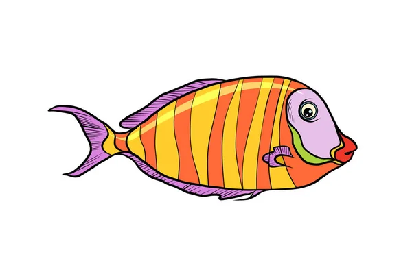 Pesci d'acquario isolati con ciclidi — Vettoriale Stock
