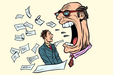 Patron bağımlı bir bağırır. iş ve iş
