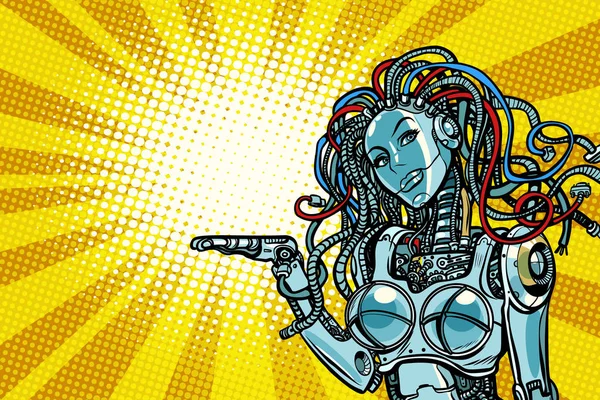 Belle femme robot promoteur — Image vectorielle