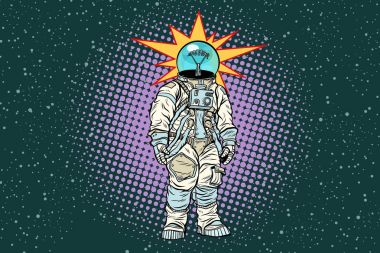 Astronot baş ampul fikir
