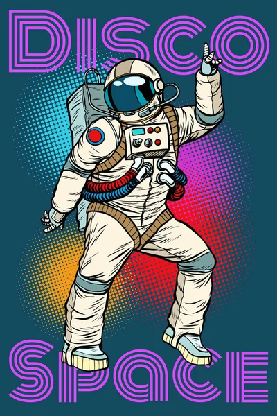Astronauta ballare discoteca divertente — Vettoriale Stock