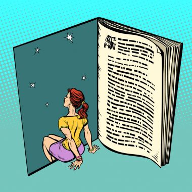 Bir kitap okuma ve rüya güzel kadın
