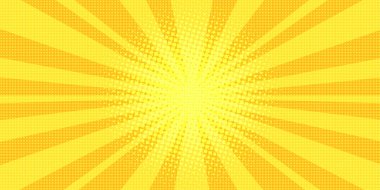 Sarı ışınları arka plan pop sanat