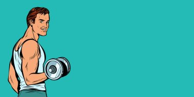 Dumbbells ile sportif adam