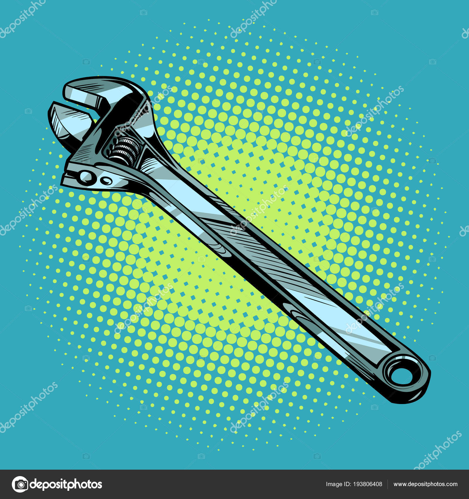 Adjustable monkey wrench. vector illustration Stock Vector