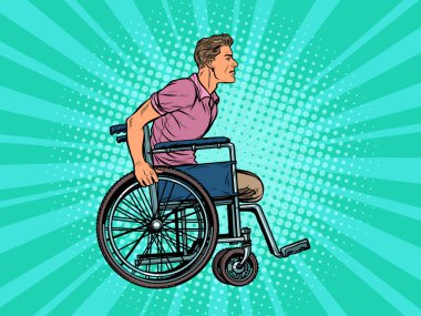 Bacaksız, engelli, tekerlekli sandalyedeki gazi.