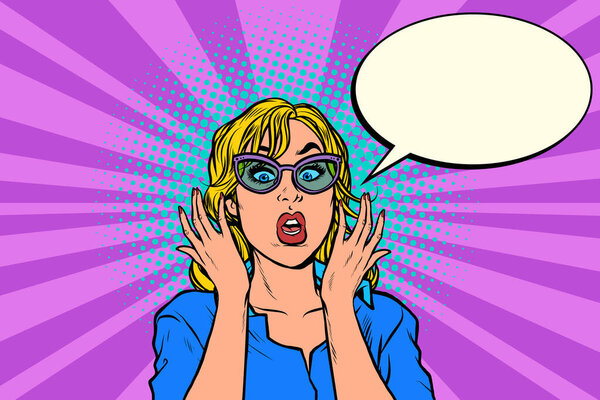 Oops pop art surprised woman

