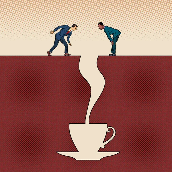 Hommes et une tasse de café — Image vectorielle