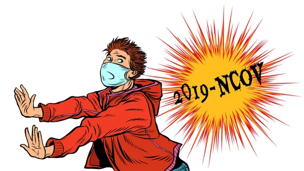 Panic, Novel Wuhan coronavirus 2019-nCoV epidemic brote — Vector de stock