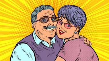 Elderly couple in love, grandparents