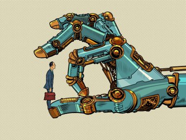 İnsan robota karşı. teknolojinin avantajı