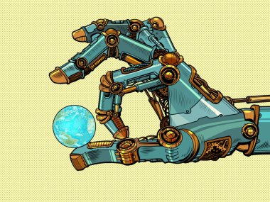 robot hand click clipart