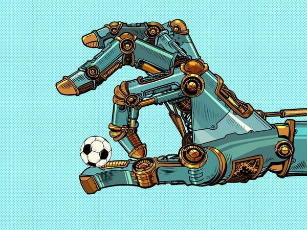 De robot en de voetbal — Stockvector