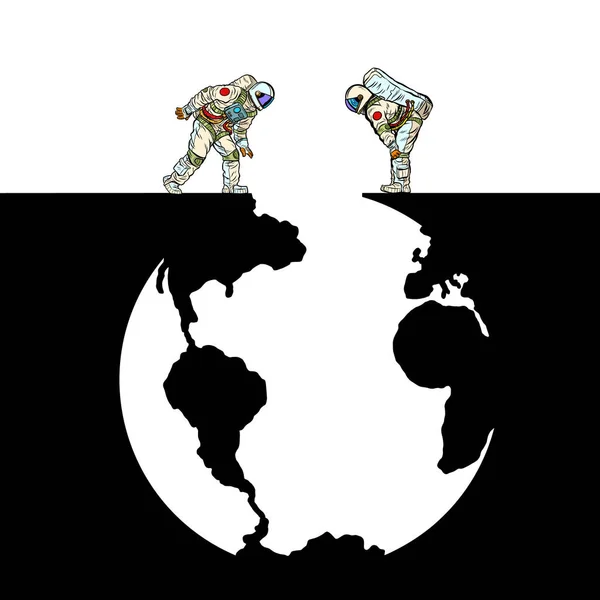 Astronautes et planète Terre — Image vectorielle
