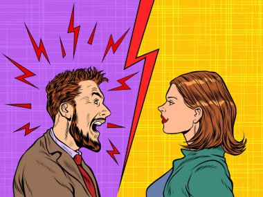 Erkek ve kadın tartışmalı duygular çığlık atıyor