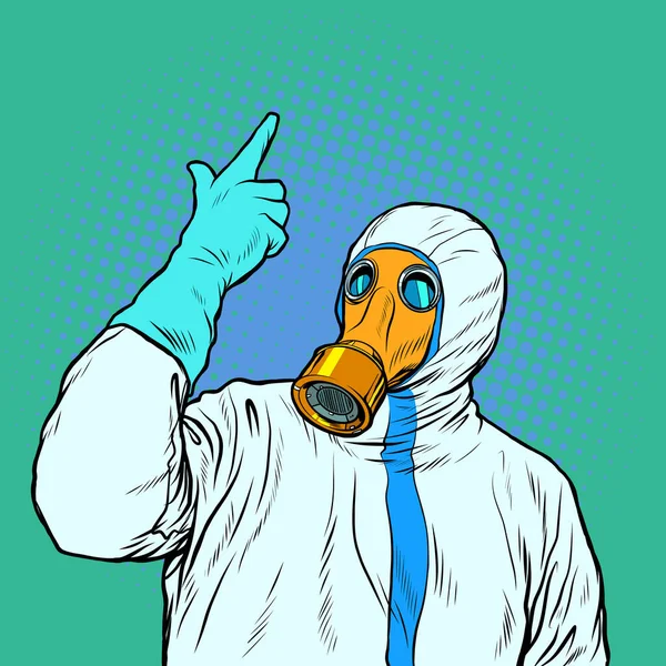 Médico en traje protector y máscara — Archivo Imágenes Vectoriales
