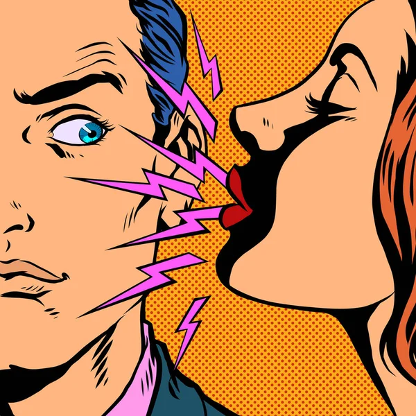 Een vrouw niest naar een man — Stockvector