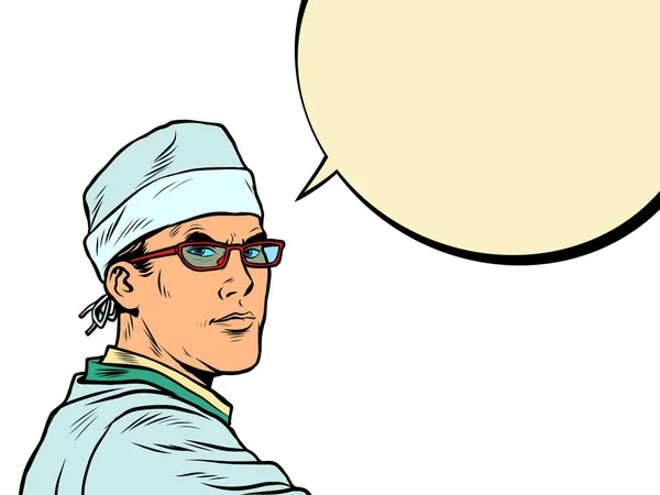 Docteur homme pop art portrait — Image vectorielle