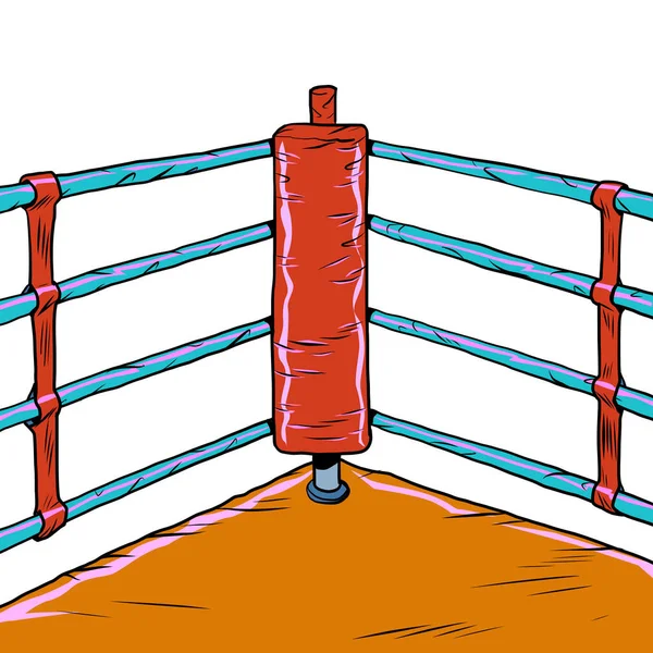 Esquina roja del anillo de boxeo — Vector de stock